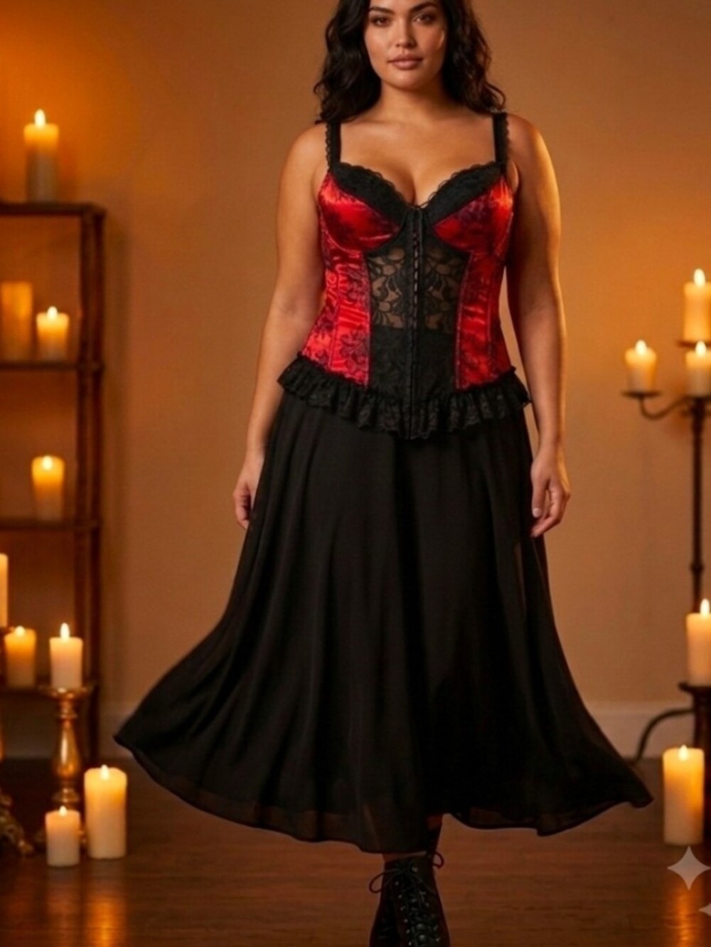 Intimate Attitudes Vintage Whimsigoth Coquette Dark Fairy Romantic Corset Size2x